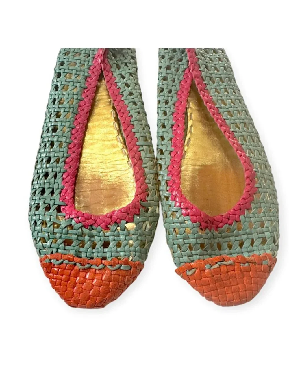 Prada SS2010 Limited Edition Woven Madras Leather Flats – Size 39 – Rare Box Set